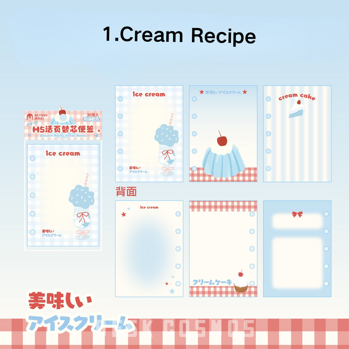 Dessert Party Series Cream Formula Memo Paper Cute Korean Illustrations