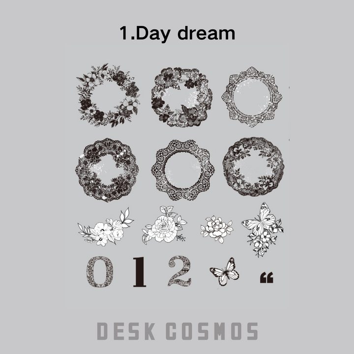 Garden of Flowers Day Dream Lace Collage Stickers Vintage Floral