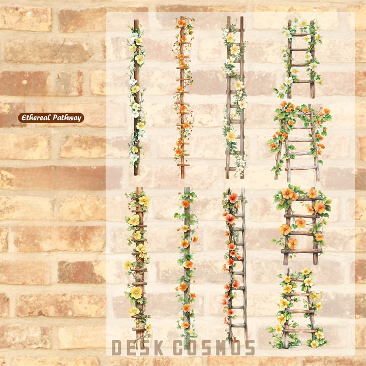 Flower Ladder Series PET Sticker Retro Display