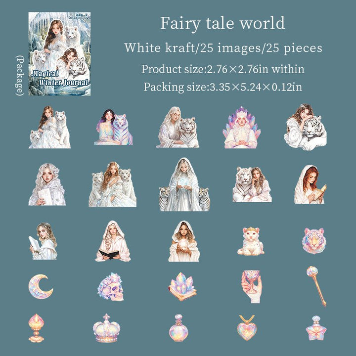 Winter Magic Journal Character Stickers - Desk Cosmos
