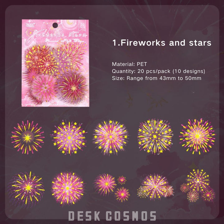 Fireworks Fluorescent Night Language Tape Romantic Festival