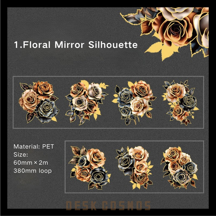 Gothic PET Tape Gilded Flower floral journaling sticker