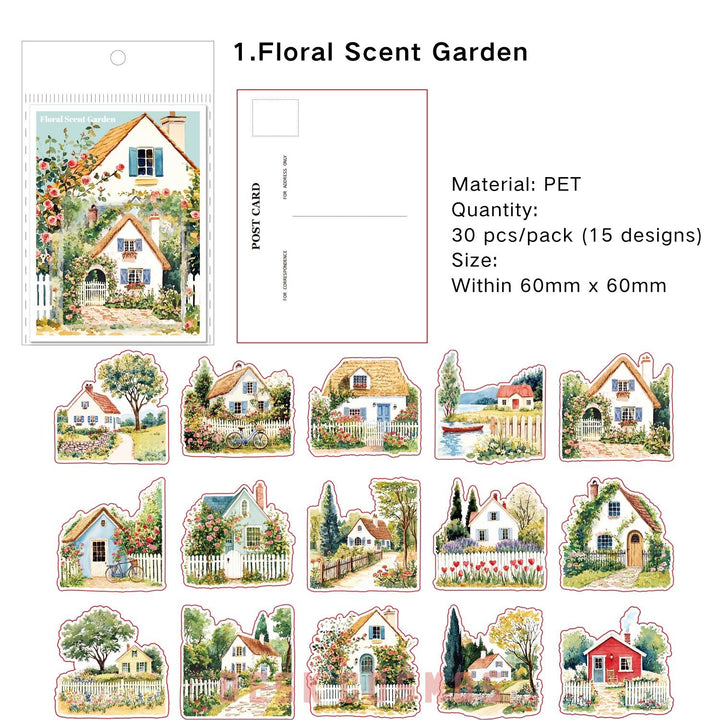 Little Town Memo PET Stickers Daily Life Collage