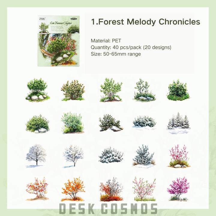 Four Seasons Floral Scenery Collage Stickers for Scrapbooking