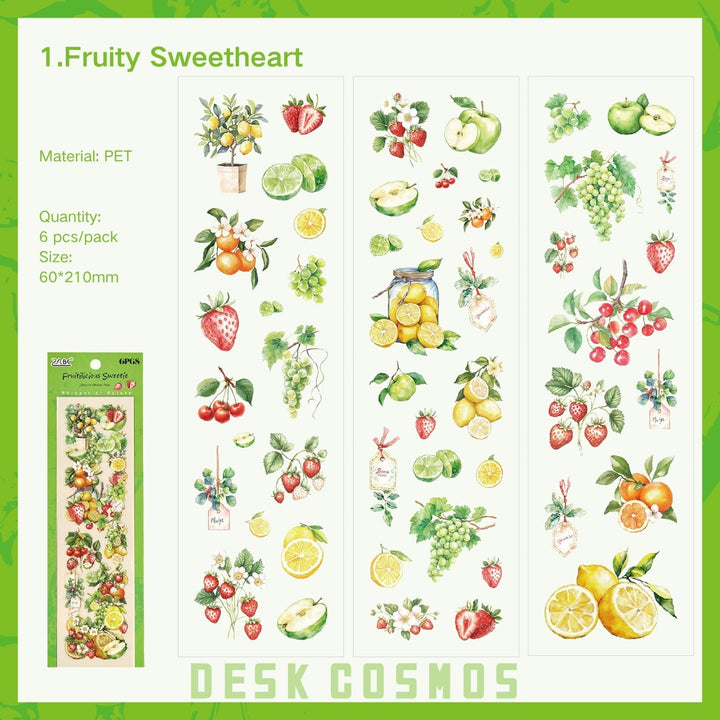 Natural Time Vegetables Plants PET Stickers Art Journals