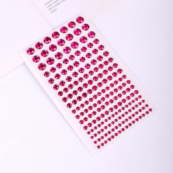 Crystal Sticker Set Fuchsia 3D Crystals Polka Dots High Quality