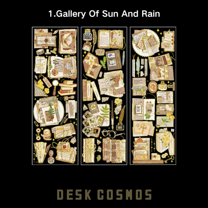 Mountain Moon Sunny Rain Gallery Retro PET Stickers Artistic Style