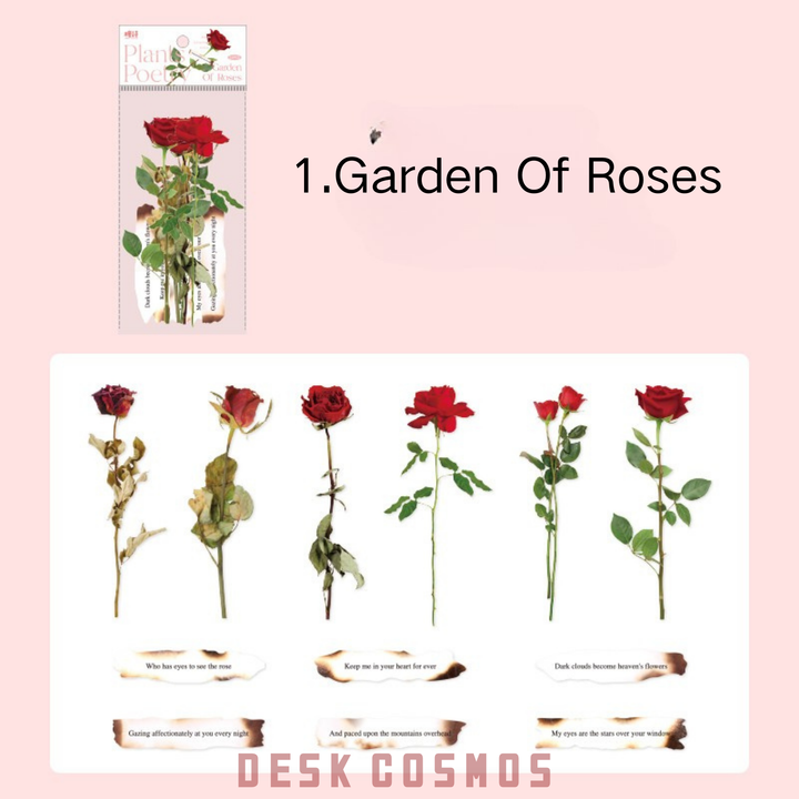 Garden Of Roses Artistic Journal Stickers for floral decoration