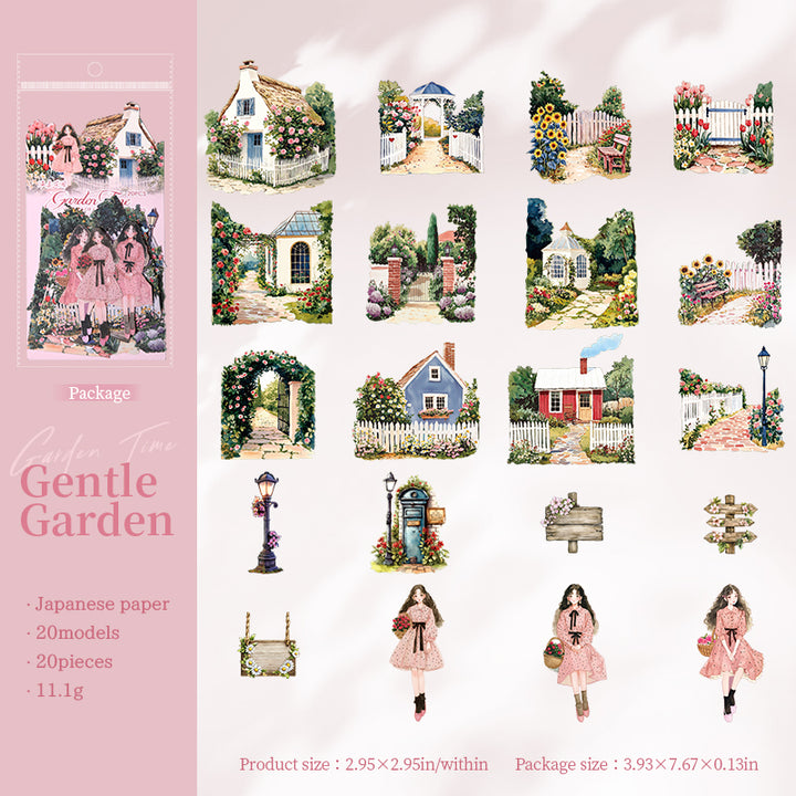 Garden Time scenery washi stickers for personalized decoration
