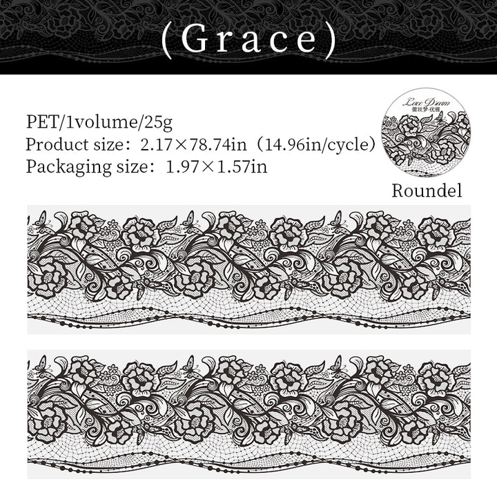Lace Dream Grace PET Tape Delicate Lace Background
