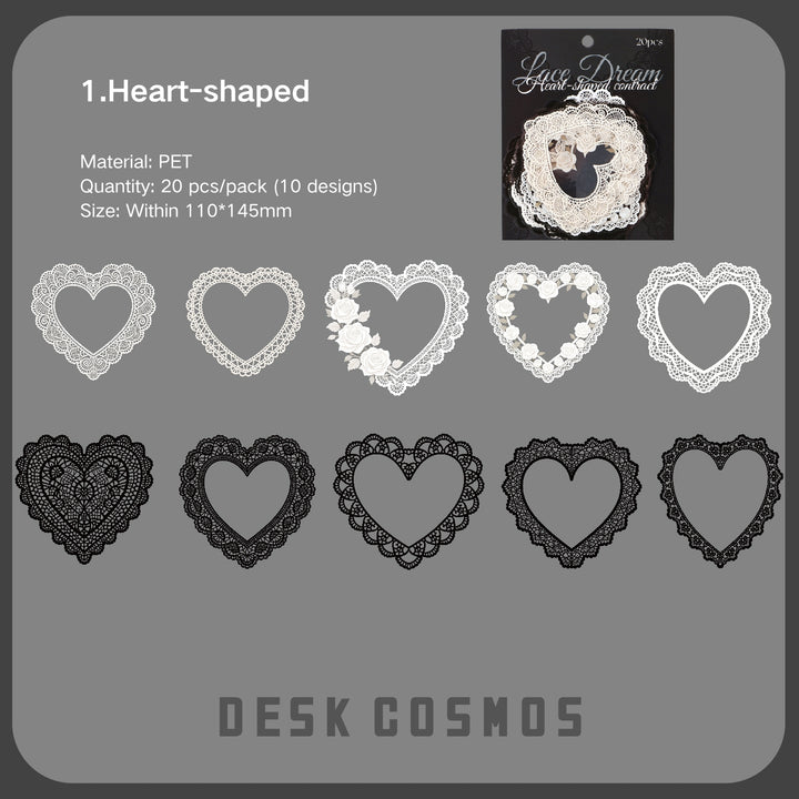 Vintage Lace Dream Series PET Stickers Border Decoration