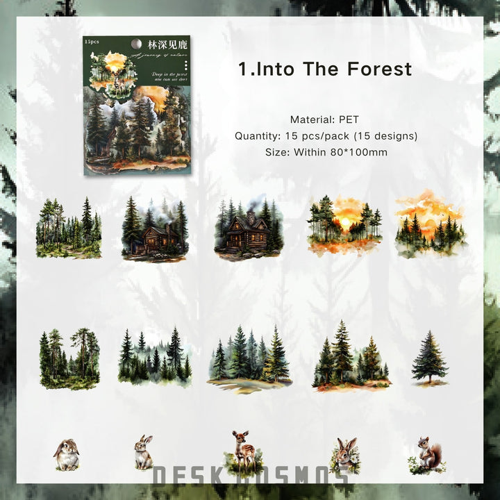 Light and Letterhead Forest Journey PET Stickers Scenic Calm
