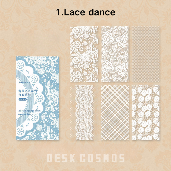 Lace Language Series Lace Dance Lace Texture Sticker Romance
