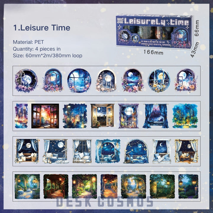 Starry Night Scenery Tape Set Artistic Decoration