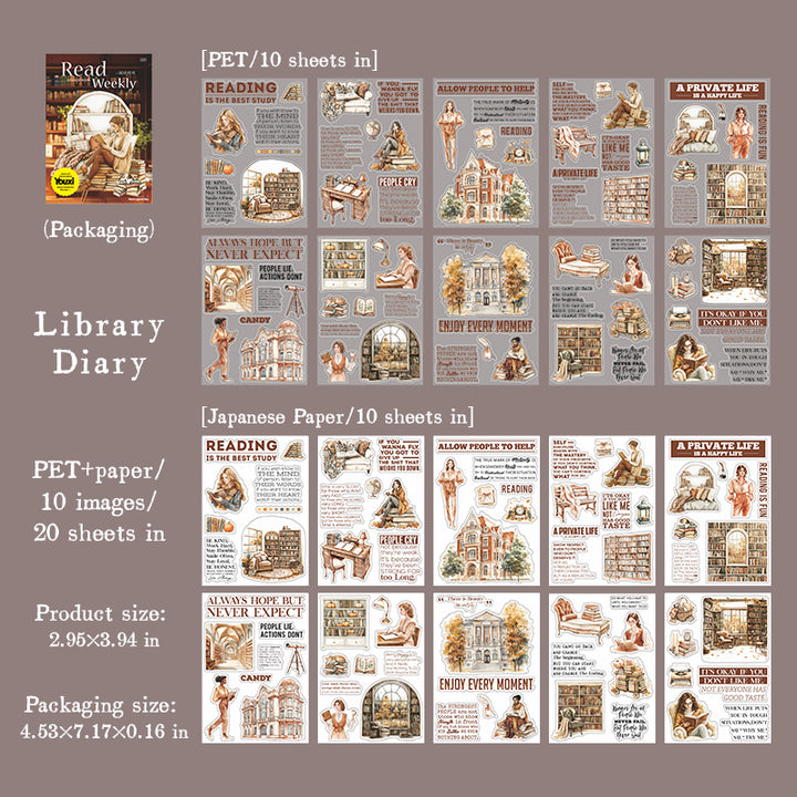 Reading Weekly Daily Life Stickers For Journal Entries