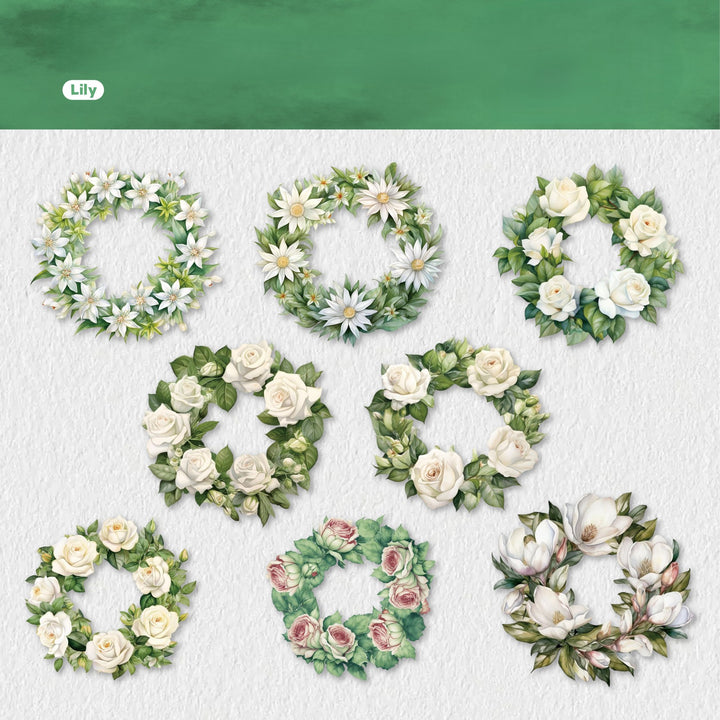 Floral Garland Series Cardstock Stickers DIY Decoration