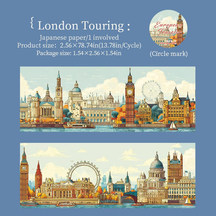 European Traveler Vintage Journal Washi Tapes - Desk Cosmos