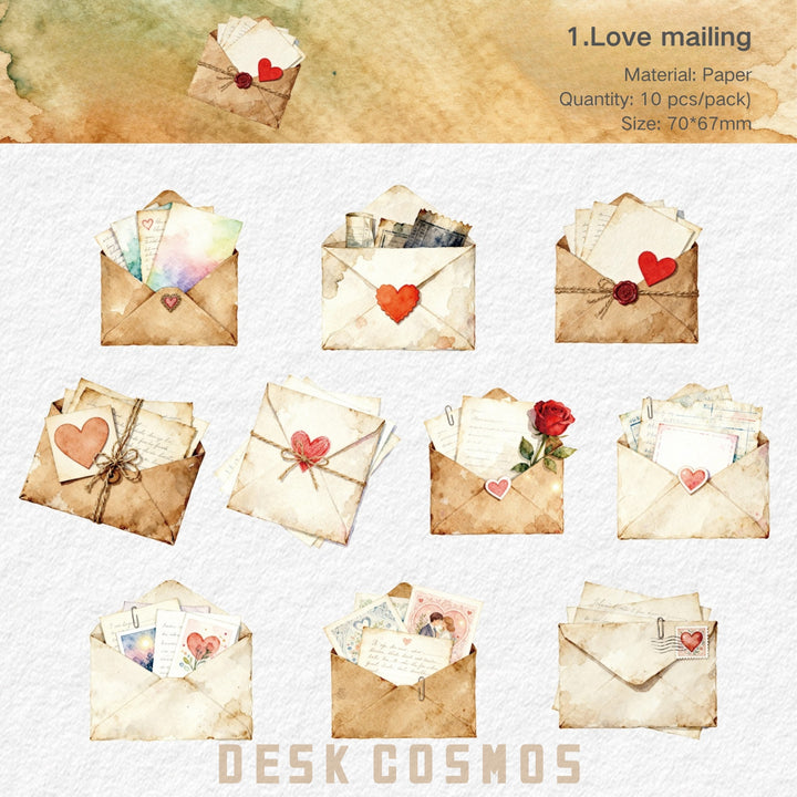 Vintage Letter Stickers – Butterfly, Feather, Leaf, Flower - Desk Cosmos