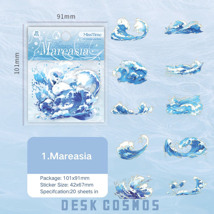 Natural Water Series Mareasia PET Stickers Ocean Theme DIY Material