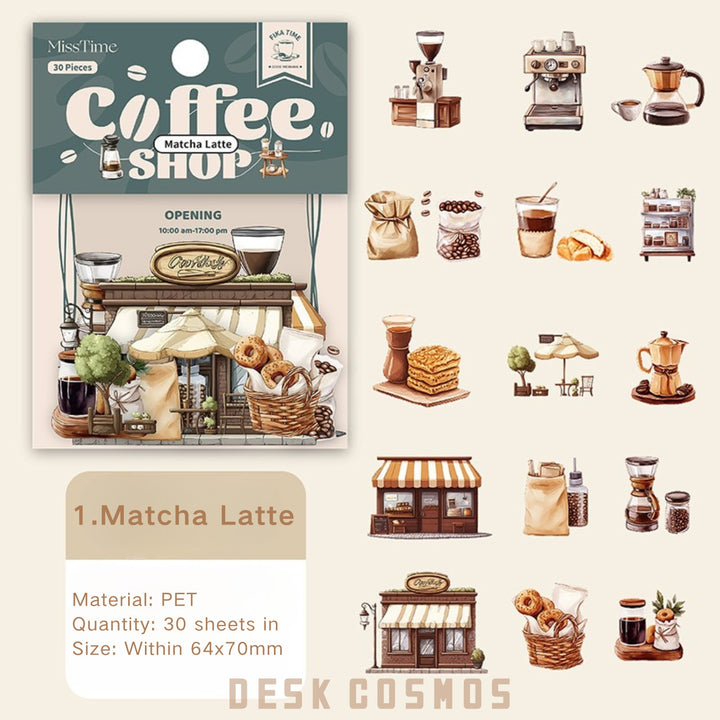 Cafe Shop Series Coffee Shop Sticker For DIY Pages