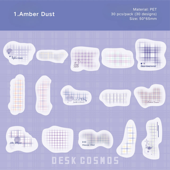 Grid Chromatography Series PET Stickers Great for Travel Diaries