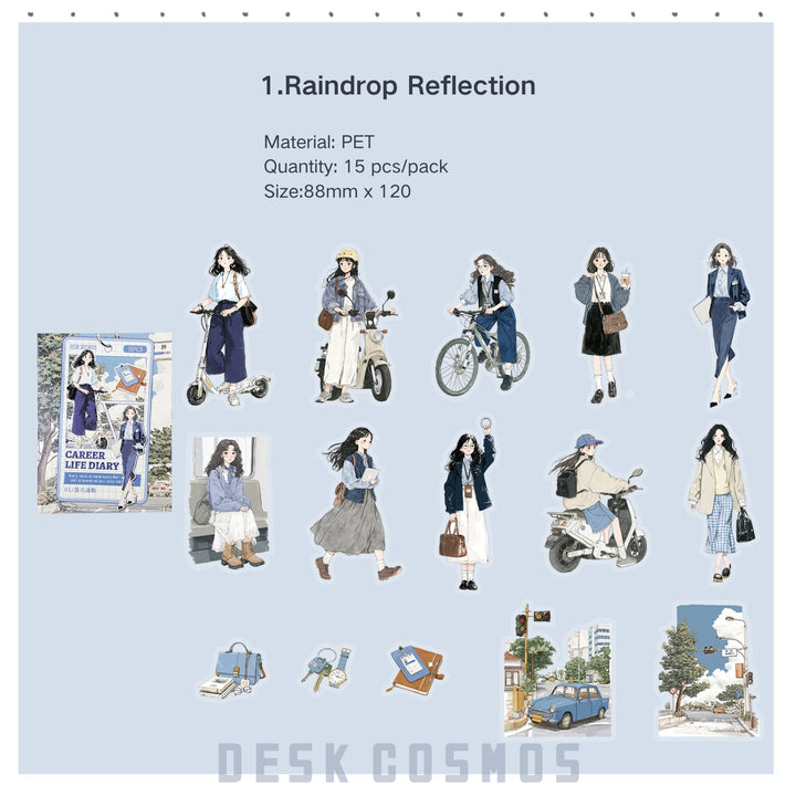 Career Life Diary PET Stickers - Desk Cosmos