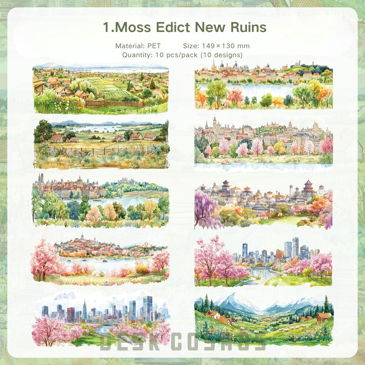 Season Market Era Scenery PET Stickers Perfect for Phone Case Decoration