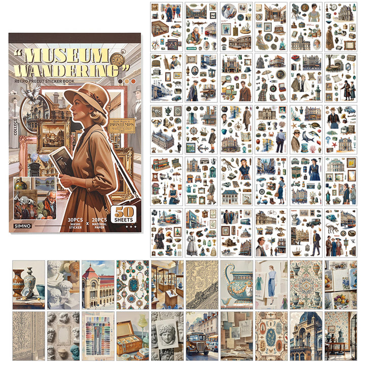 Slow Life Museum Day Vintage Journal Sticker Set