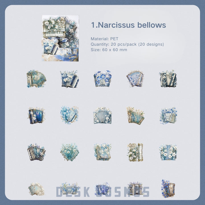 Gothic Floral PET Stickers Flower Sonata Creative Journal