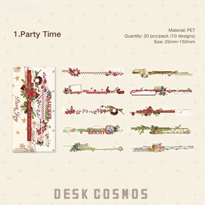 Encounter Series PET Stickers Christmas For Vintage Collage