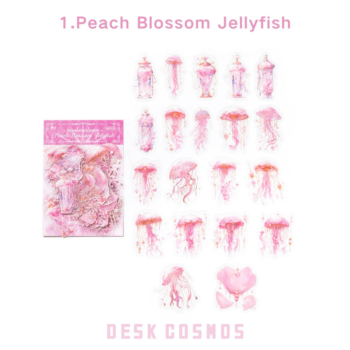 Jellyfish Fantasy Map Peach Blossom Jellyfish PET Ocean Decorative