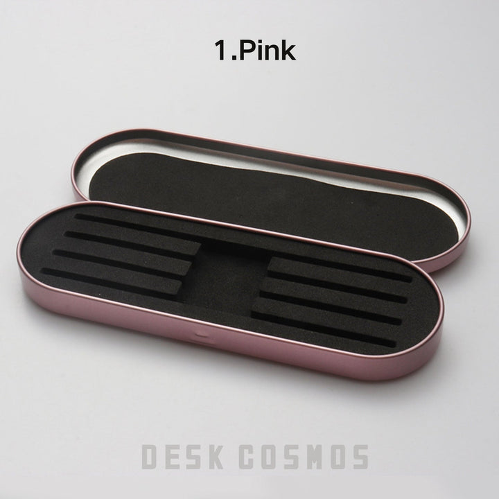 Tweezers Storage Box Pink Minimalist Cute Tin Design