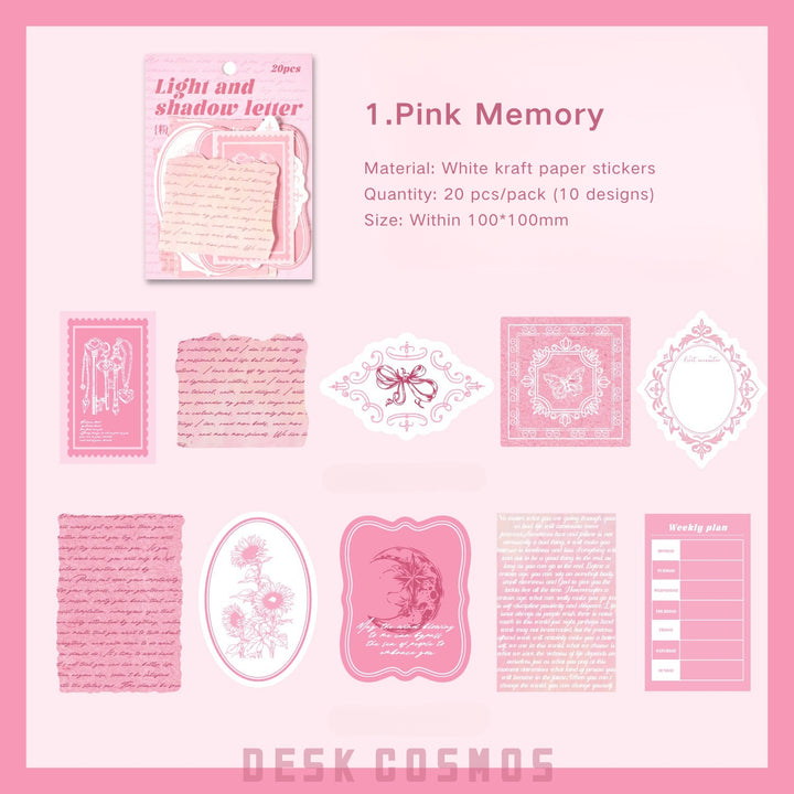Writing Paper Stickers Light and Letterhead DIY Journal Supplies