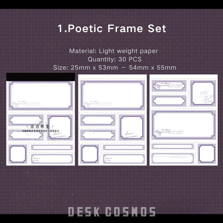 Border Set Poetic Frame Memo Light Retro Style