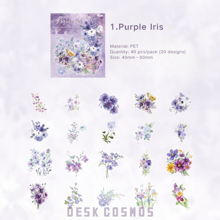 Romantic Flower Shop Pink Memory PET Stickers Set