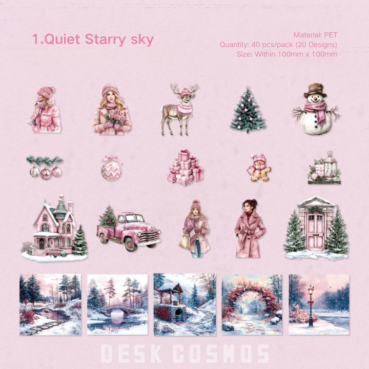 Christmas Winter Home Scene PET Stickers - Desk Cosmos