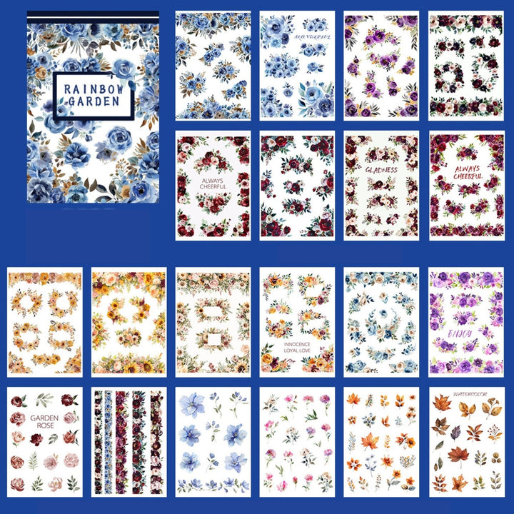 Rainbow Garden RAINBOW GARDEN Colorful Garden Retro Stickers