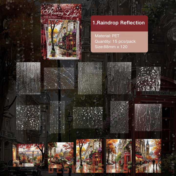 Rainy Cityscape Decorative PET Sticker - Desk Cosmos