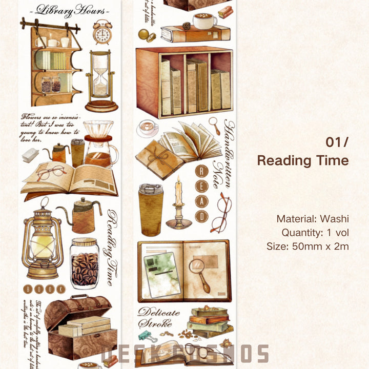 Flowers All The Way Reading Time tape cozy retro journaling
