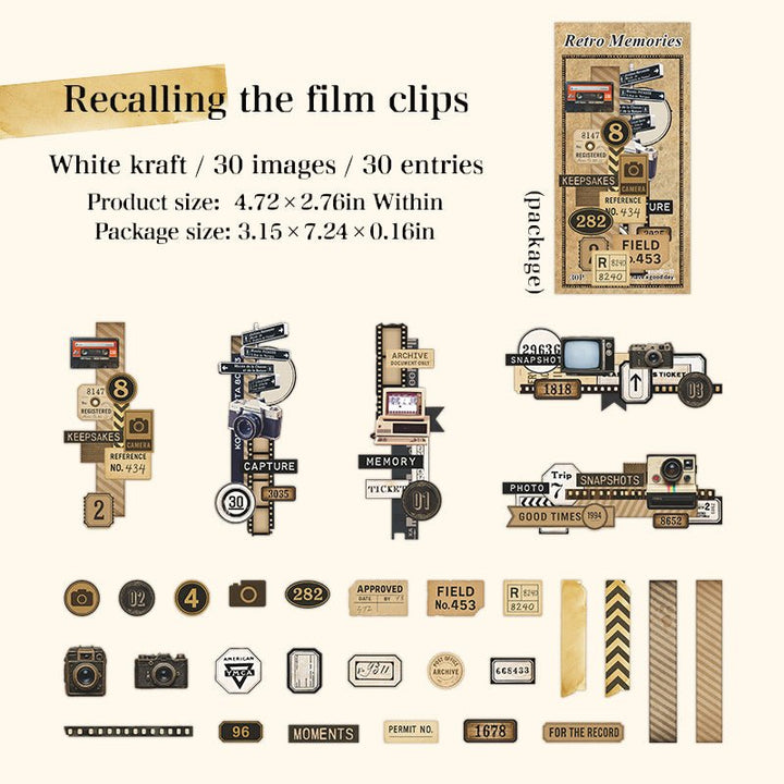 Vintage Stickers – Film, Insects, Frames, Butterflies, Stamps - Desk Cosmos