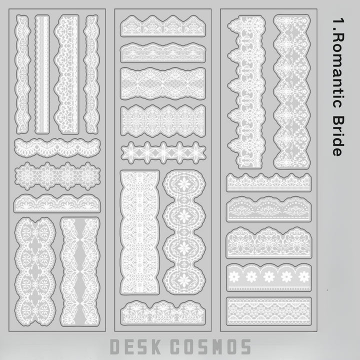 Lace Border Decorative PET Stickers Suitable for Scrapbook