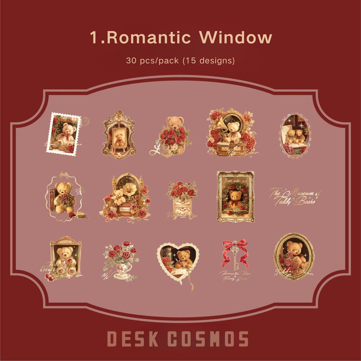 Bear Romance House Romantic Window Cute PVC Stickers