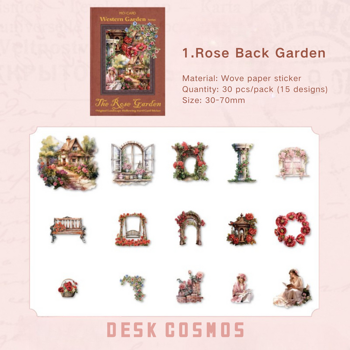 Western Garden Rose Back Garden Laser Floral Die Cut