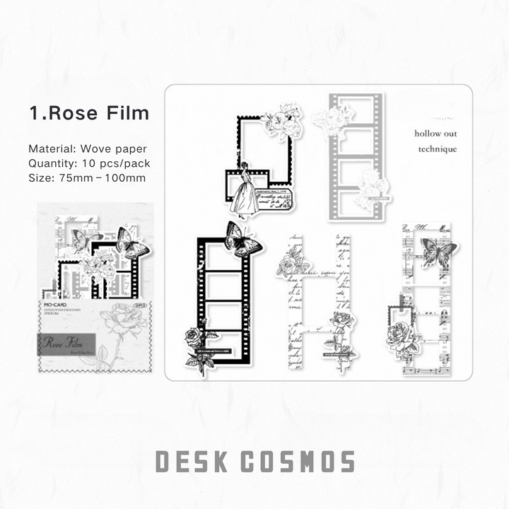 Frame Series Rose Film Vintage Transparent Layer