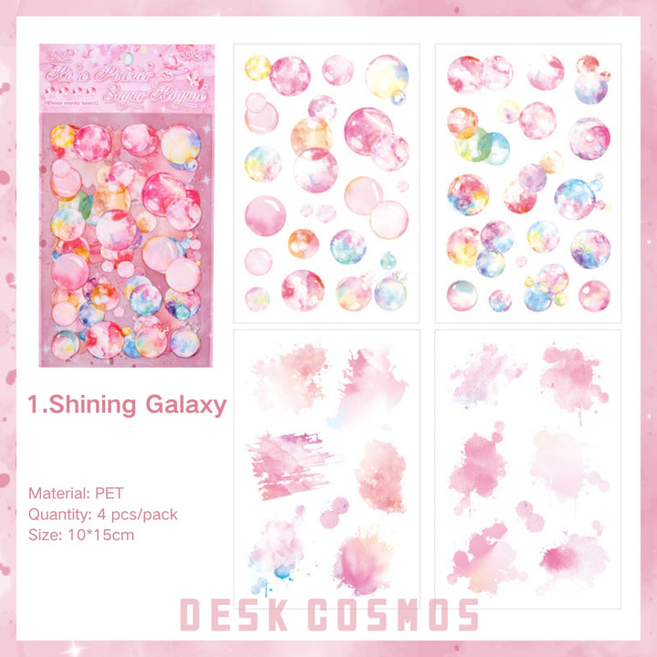 Glazed Sugar Heart Bubble Creative Stationery Stickers