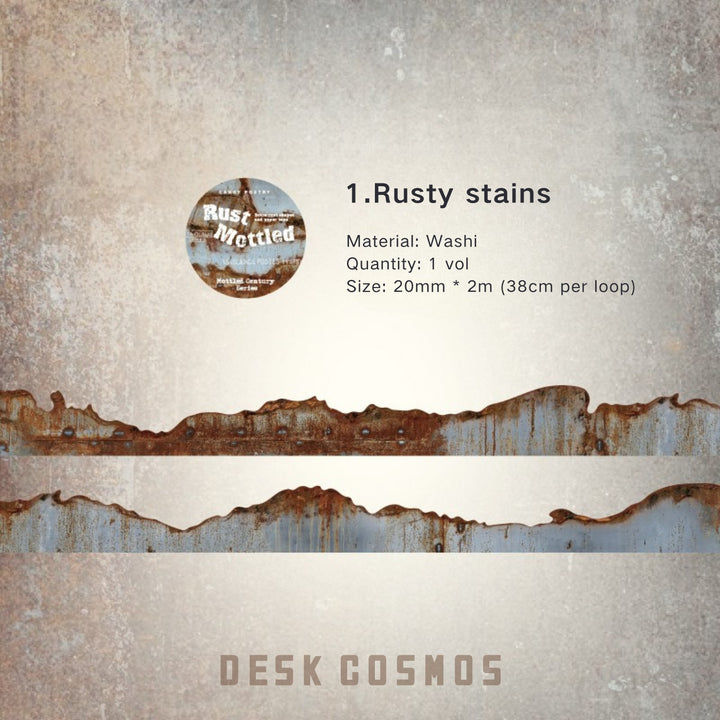 Mottled Century Rusty Stains Retro Textures PET Stickers