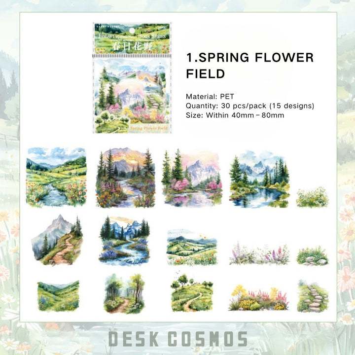 Forest and Forest PET Transparent Stickers for Vintage Themes