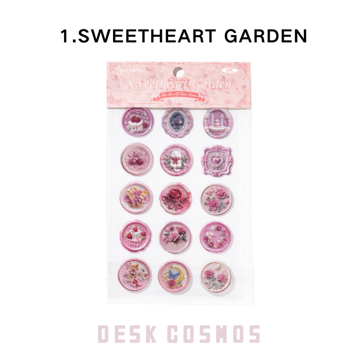 Time box series Drip Glue Flower Stickers for Scrapbook