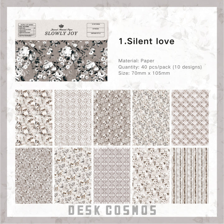 Slowly Happy Silent Love Vintage Texture Paper