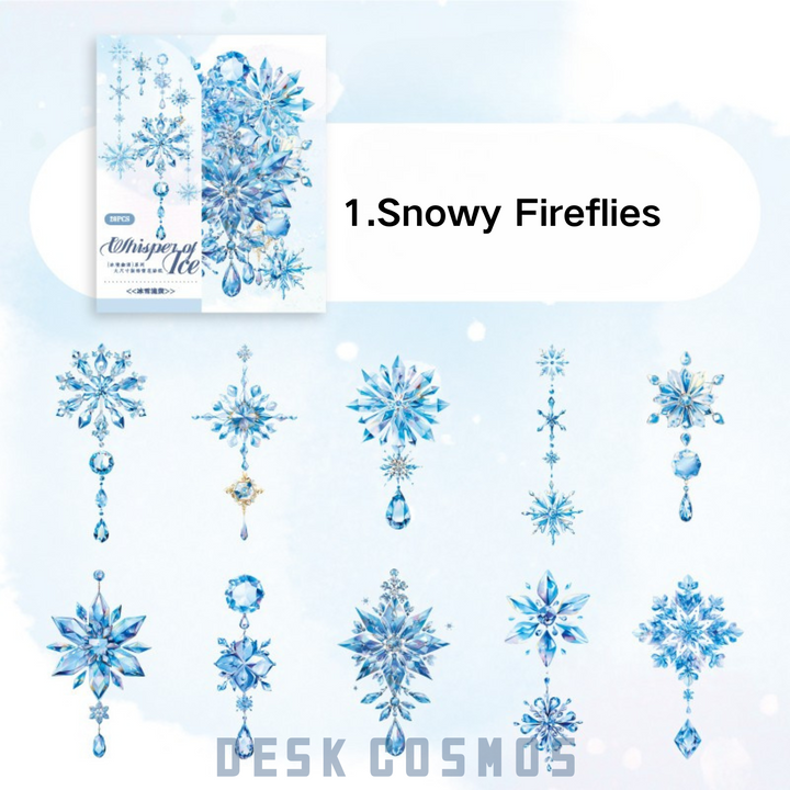 Ice Realm Whisper Series Snowy Fireflies Snowflake Stickers Magic